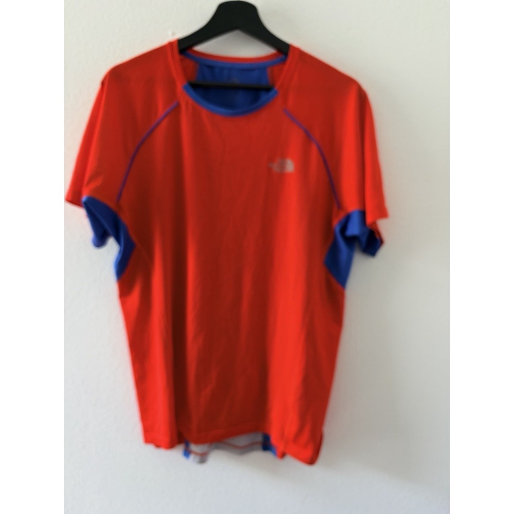 The North Face Flight Series Mens L T-Shirt Red Blue Athletic Running Top